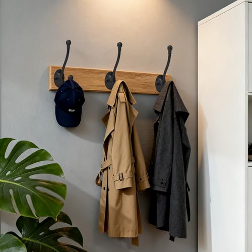 CBWLWJ 6 Pack Heavy Duty Wall Hooks for Hanging, Metal Coat Hooks Wall Mount, Easy to Install, Ideal for Living Room, Bathroom, Kitchen, Bedroom (Black) - color: Black