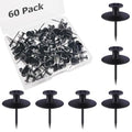 Push Pin Picture Hooks, 60 Pcs Black Push Pin Hangers, Decorative Push Pins for Wall Hanging, Thumb Tacks for Hanging, Bulletin Board Hooks - style: Black 60pcs Round Headed