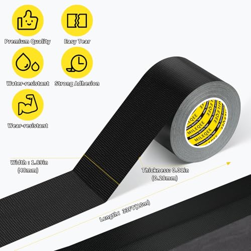 Cloth Duct Window Seal Strip Tape,Black,1.89inch x 33FT - color: Black, size: 1.89inch x 33FT