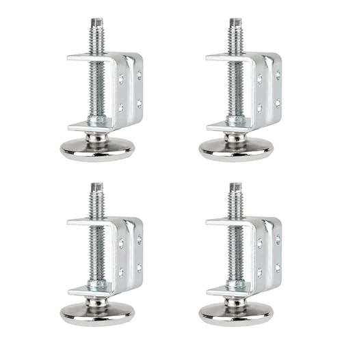 POWERTEC U-Bracket Leg Levelers 4PK, Heavy Duty Adjustable Furniture Feet for Work Bench/Cabinet/Desk, w/Non-Marring Pads (71151) - size: U Bracket Leveler, Set of 4