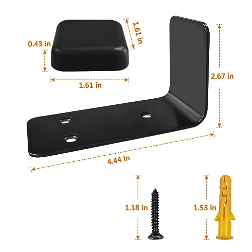 90° Stainless Steel Sliding Door Hardware Door Stop,2pcs Sliding Barn Door Bottom Floor Guide with Mounting Screws (Black) - color: Black