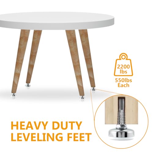POWERTEC Threaded Leveling Feet 4PK with 3/8"-16 Threaded Inserts, Heavy Duty Adjustable Furniture Levelers with Large Nylon Foot for Cabinets, Benches, Tables & More (71189) - size: Leveling Feet Insert, Set of 4