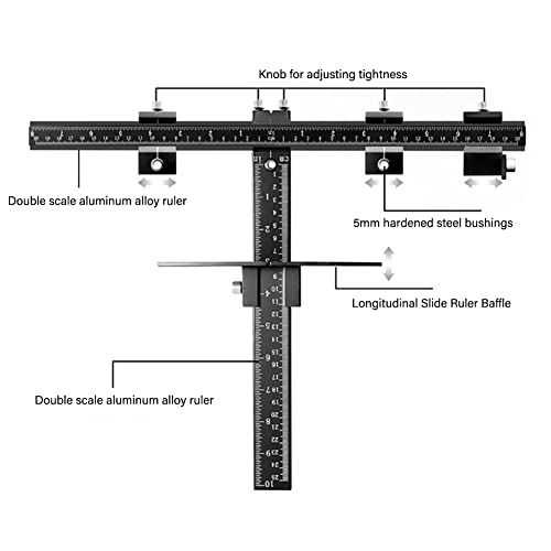 Joywayus Aluminum Alloy Cabinet Hardware Jig Drill Punch Locator Guide Adjustable Template Woodworking for Fast and Accurate Installation of Door and Sleeve Drawer Pull Front Knobs Pulls Handles - color: Black-aluminum
