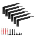 L Shelf Brackets, Heavy Duty Metal L Bracket,14 x 5.6 in Floating Shelf Bracket, 300 lbs Capacity,Matte Black Wall Mount Countertop Support Bracket with Mounting Hardware for Home, Garage,6 Pack - size: 14*5.6 Inch