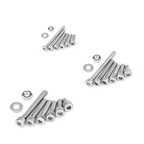 304 Stainless Steel Screws Nuts and Washers 1200PCS, Sutemribor M2 M3 M4 Hex Socket Head Cap Bolts Screws Nuts Washers Assortment Kit with Hex Wrenches