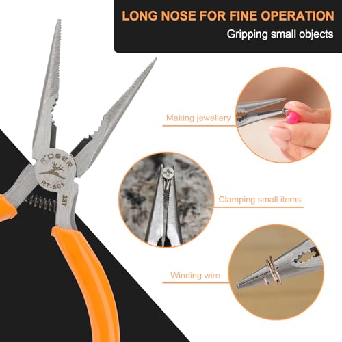 Rongon 5in Small Needle Nose Pliers,Long Nose Plier, Jewelry Plier Tool - size: 5Pcs