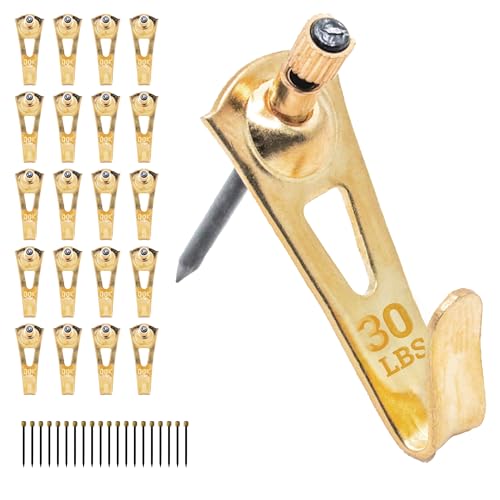 PHS 30 lb Plaster Wall Picture Hanging Hooks with Nails, 25 Pack