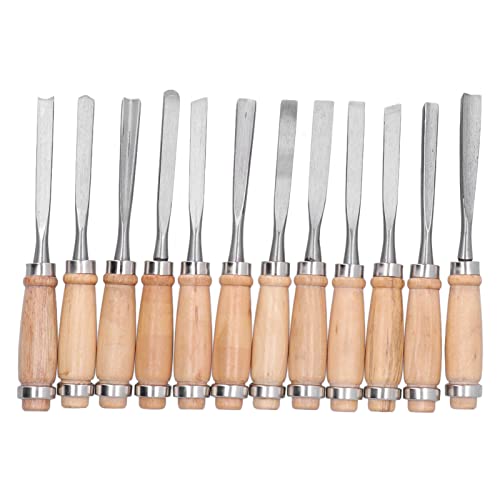 Wood Turning Chisel Set, 12Pcs x 8in/20cm HSS Blades