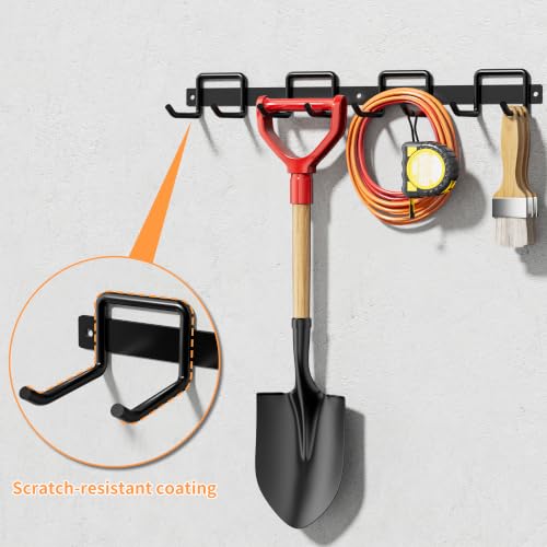 SUNTECH Garage Paper Towel Holder with Tool Hanger Wall Mount, Black - color: Black, size: 12.8-inch+15-inch