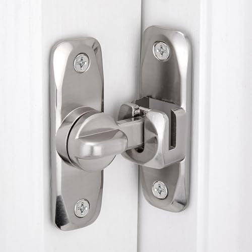 Silver Barn Door Latches,90/180 Degree Gate Lock_B - color: Silver