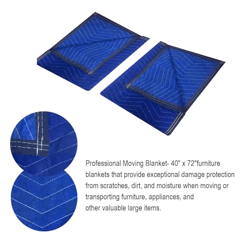 3 Pack Moving Blankets 40x72in Heavy Duty Padded Packing Blankets for Moving Shipping Protecting Furniture Professional Quilted Furniture Blankets for Moving Supplies - size: 3 Pack