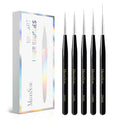 MelodySusie Nail Art Liner Brushes 5Pcs Sizes 5/7/9/11/20mm - color: Black, size: 5