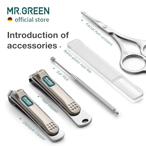 MR.GREEN Colorful Manicure Set Practical Pedicure Kits Nail Clippers Personal Care Tools Facial Hair Scissors with Fashion Case (Mr-6685 Brown) - color: Mr-6685 Brown