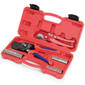 iCrimp KIT-BJ02 PEX Crimping Tool Kit with PEX Clamps, PEX Pipe Cutter, One-Handed PEX Clamp Tool for Cinching 3/8-in, 1/2-in, 3/4-in, 1-in PEX Clamps, Cinch Only