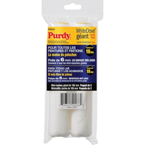Purdy White Dove 6-1/2 in. x 1/4 in. Jumbo Mini Woven Fabric Roller Cover (2-Pack) - 1 Each - color: 6.5 inch Jumbo Mini Replacement, size: 6-1/2 in. x 1/4 in., style: Pack of 2