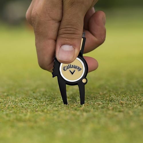 Callaway 4-in-1 Golf Divot Repair Tool - color: Black/Gold