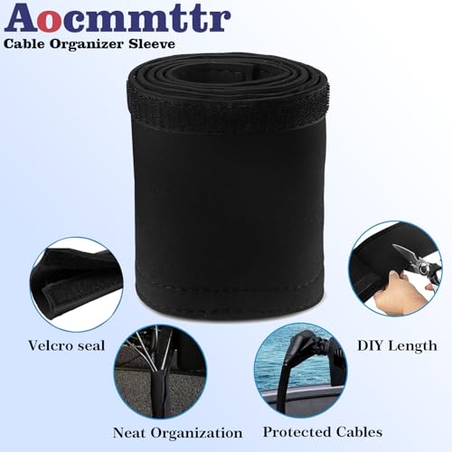 60 Inch Neoprene Trolling Motor Cable Sleeve, Black