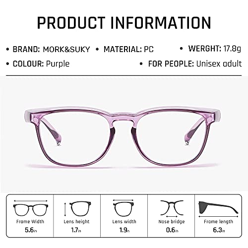 MORK&SUKY Safety Glasses, Stylish Goggles With No Fog Lense, Alternatives To Regular Protective Eyewear For Lab and Nursing. - color: Purple