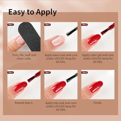 JODSONE 60 PCS Gel Nail Polish Starter Kit with U V Light 55 Colors Gel Polish Base Top Coat for Women and Girls - color: B32