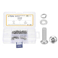 DTGN M3-0.5x10 Phillips Pan Head Machine Screw W/Washer 304 Silver 300pcs - size: M3-0.5x10mm