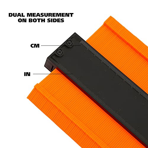 GreatNeck Contour Gauge Set, 5 and 10 Inch Contour Gauge Tool with Lock, Made of High Quality ABS Plastic and Rustproof Metal, Dual Measurement on Both Sides - size: 5 and 10 inch