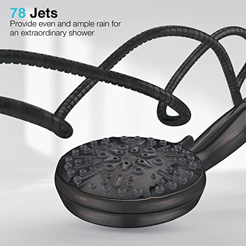 ORB High Pressure Shower Head with Handheld - Multifunctional High Flow Rain Showerhead with Extra 60" Long Hose and Adjustable Overhead Holder - Es la mejor regaderas para ducha (Oil Rubbed Bronze) - color: Oil Rubbed Bronze, style: 5 Modes