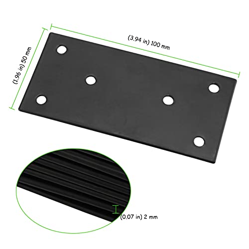 10 Pack 4" x 2" Stainless Steel Mending Plates Black, 2mm Thick Heavy Duty Flat Straight Brace Brackets with 60 Screws, Bracket Repair Plates, Fixing Joining Plates for Furniture - size: 10 Pack 4x2 Inch