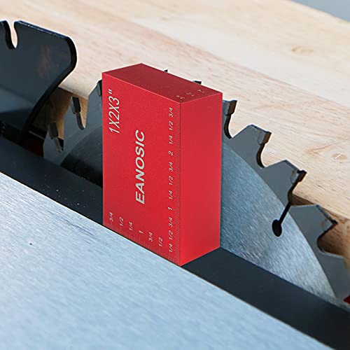 EANOSIC Setup Blocks Height Gauge Set, 15pcs Precision Aluminum Setup Bars for Router and Table Saw Accessories Woodworking Set Up, Bars Include Laser Engraved Size Markings - style: 15 Pcs-INCH