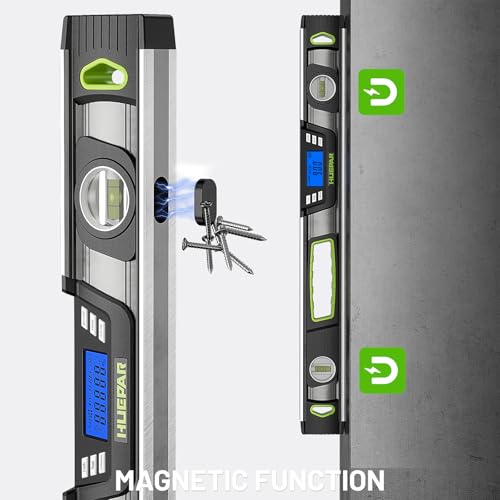 Huepar 24-Inch Digital Level, Professional Magnetic Electronic Torpedo Level with LCD Display, Audible Alerts, IP54 Dust/Waterproof, Angle Finder Tool with Carrying Case - size: 24 Inch Level