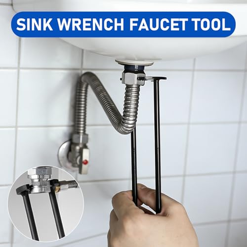 2 Pcs Multifunctional Sink Wrench,Plumbing Tools for Tight Spaces