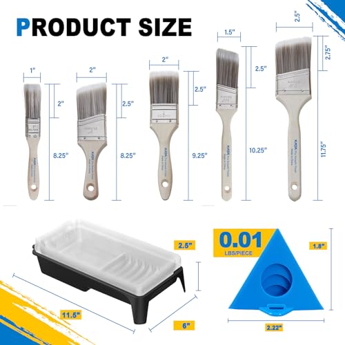 KATA Cabinet Painting Kit with 36PC Painter Pyramids, 5PC Brushes and Tray - color: Painting Tool Kit