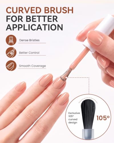 Makartt Nude Brown Gel Nail Polish Set 15ML : 6 Colors, Neutral Skin Tones - color: Cozy Mocha Blend