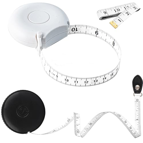 Tape Measure Body Measuring Tape 80inch/205cm Lock Pin Retract Tape Measure for Tailor Fitness Clothes Sewing Handcrafts Weight Loss Body Measurement - color: White Black White 3 pack