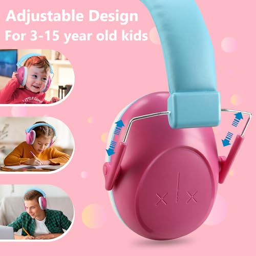 ProCase Kids Noise Cancelling Headphones Ear Hearing Protection, Pink - color: Pink