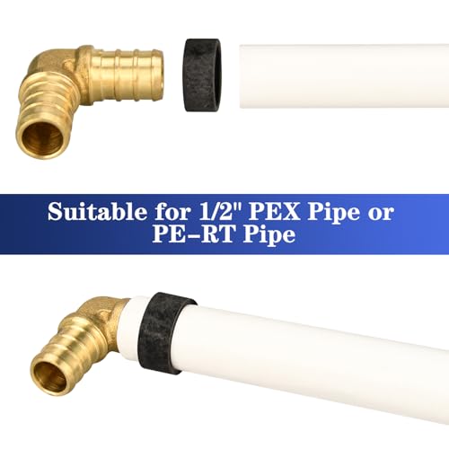 100 Pack 1/2" PEX Copper Crimp Rings - size: 1/2“ × 100pcs
