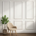 Set of 3 Peel and Stick Wall Molding Kit, Pre Cut Wainscoting Panels
