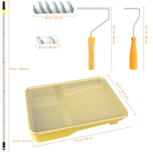 Leshein Paint Roller Kit with Extension Pole, Paint Brushes Set for Walls