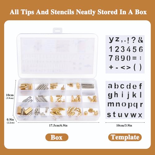 62Pcs Wood Burning Tips, Professional Wood Burning Pen Tips & Stencils Set