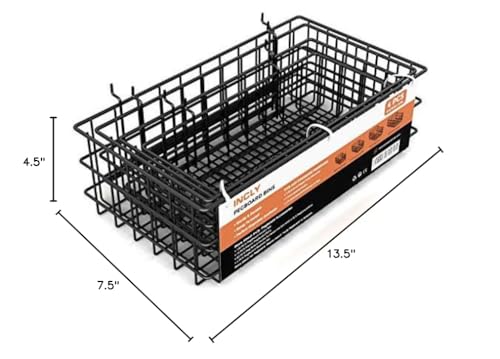 INCLY 4 Pack Pegboard Baskets Bins Set, Black Metal Pegboard Accessories - color: Black