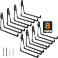HUPBIPY Garage Hooks Heavy Duty, Large Square Wall Hooks - color: Black 8Pack, size: 7.7inch U Hook