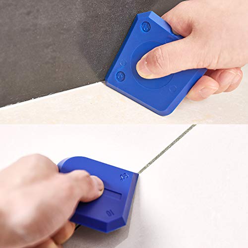 8 Pieces Caulk Tool Kit Sealant Finishing Tools Plastic Caulking Tools for Sealant Grout Finishing Sealing Tile Sealing & Grouting Finishing Tools for Tile and Grout Smoothing(Blue)