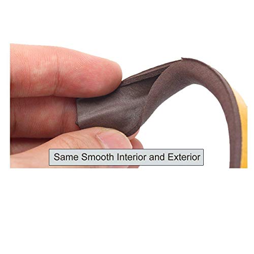 CloudBuyer Door & Window Weather Stripping, Soundproof Insulation Seal Strip with Self-Adhesive Rubber Collision Protection, 16.5 Ft (Brown) - color: Brown, size: 16.5Ft