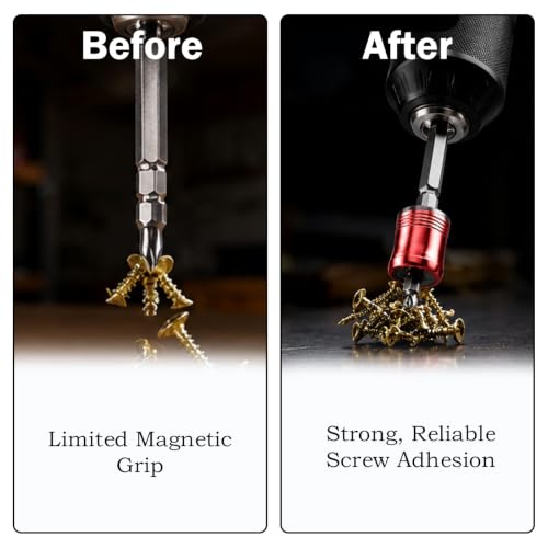 3Pcs Screwdriver Head Magnetic Ring Threaded, High Hardness Alloy Screw Holders with Serrated Locking, Anti-Slip Bit Collars for Hex Screwdrivers, Impact Drivers & Power Bits