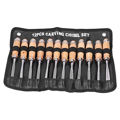 Wood Turning Chisel Set, 12Pcs x 8in/20cm HSS Blades