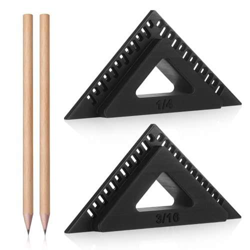 Shimeyao 4 Pcs Trimble Door and Window Casing Reveal Marking Tool 3/16 and 1/4 inch Trim Marking Gauge with Wood Pencils for Woodworking Decoration Projects