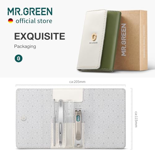 MR.GREEN Colorful Manicure Set Practical Pedicure Kits Nail Clippers Personal Care Tools Facial Hair Scissors with Fashion Case (Mr-6681 Green) - color: Mr-6681 Green