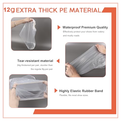20pcs Shoe Covers for Rain Waterproof Shoe Covers for Men & Women (Clear)