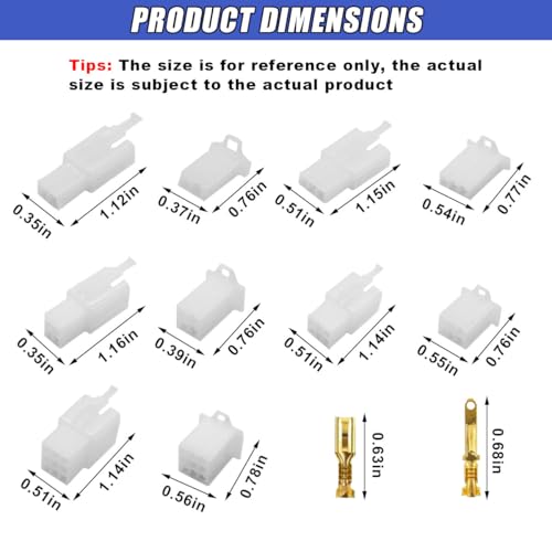 432PCS Car Electrical Wire Connectors Male Female Socket Plug Terminal Kit, 2.8mm 2 3 4 6 9 Pin Plug Housing Pin Header Crimp Wire Terminals Connector Assortment Kit for Car Motorcycle Boat