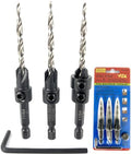 FTG USA #8(11/64") Wood Countersink Drill Bit 3-Pc Set with 3/8" Depth Stop - size: #8, style: 3 Pc with Depth Stop