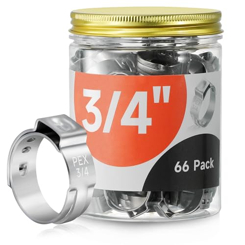 66pcs 3/4 pex crimp rings for PEX Tubing Pipe Fitting Connections - color: 66 Pcs, size: 3/4 inch
